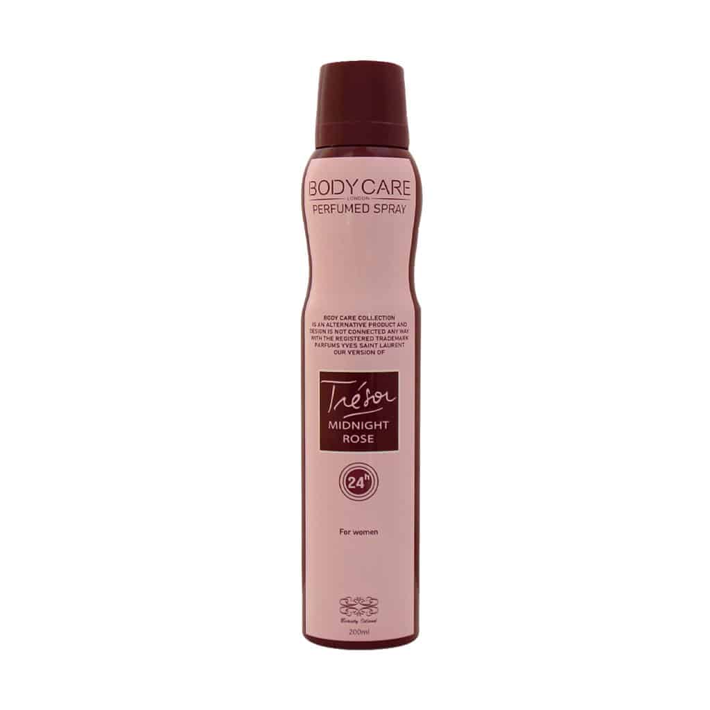 اسپری زنانه بادی کر BODY CARE مدل میدنایت رز MIDNIGHT ROSE حجم 200 میلی لیتر