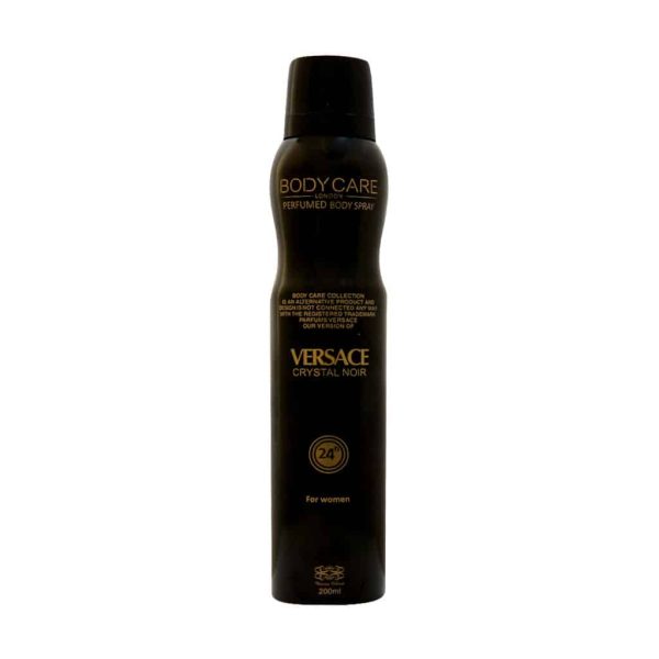 اسپری زنانه بادی کر BODY CARE مدل ورساچه کریستال نویر VERSACE CRYSTAL NOIR حجم 200 میلی لیتر