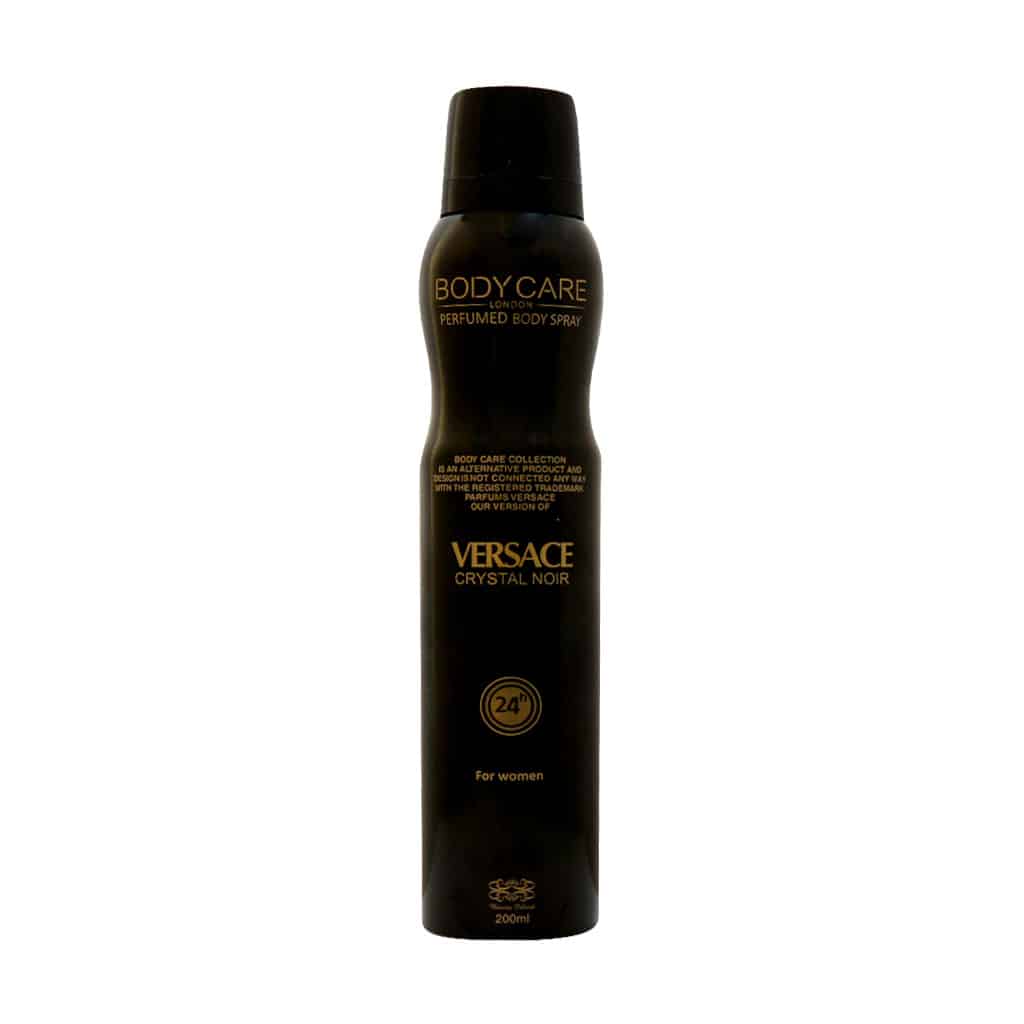 اسپری زنانه بادی کر BODY CARE مدل ورساچه کریستال نویر VERSACE CRYSTAL NOIR حجم 200 میلی لیتر