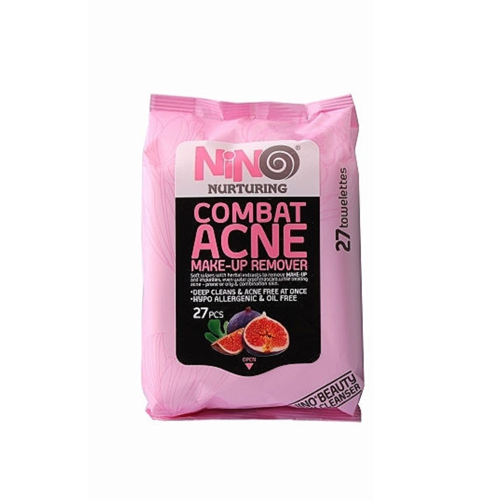 دستمال مرطوب آرایش پاک کن ضد آکنه COMBAT ACNE نینو 27 عددی
