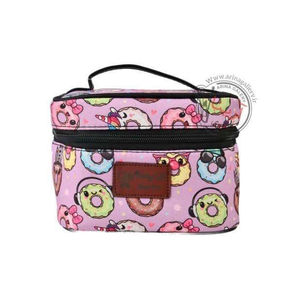 کیف لوازم آرایشی صندوقی وندی طرح دونات