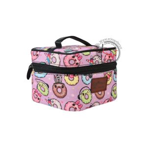 کیف لوازم آرایشی صندوقی وندی طرح دونات