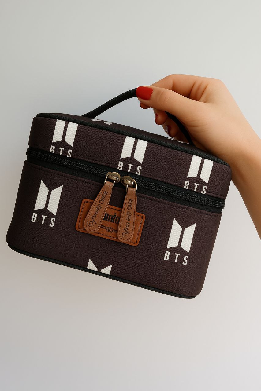 کیف لوازم آرایشی صندوقی وندی طرح بی تی اس BTS