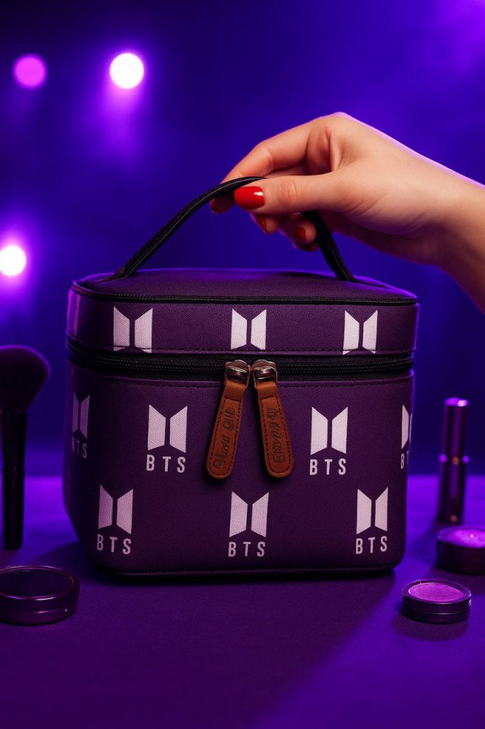 کیف لوازم آرایشی صندوقی وندی طرح بی تی اس BTS