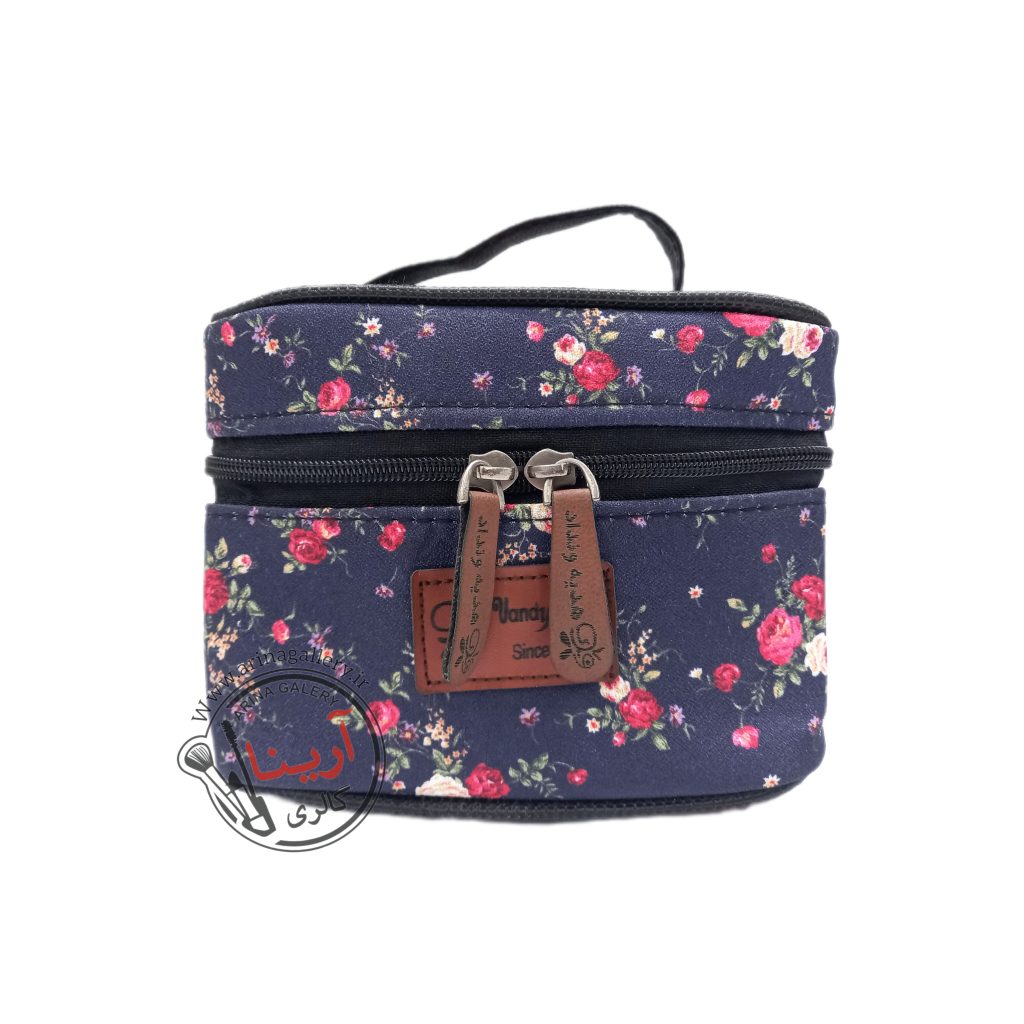 کیف لوازم آرایشی صندوقی وندی طرح گل A
