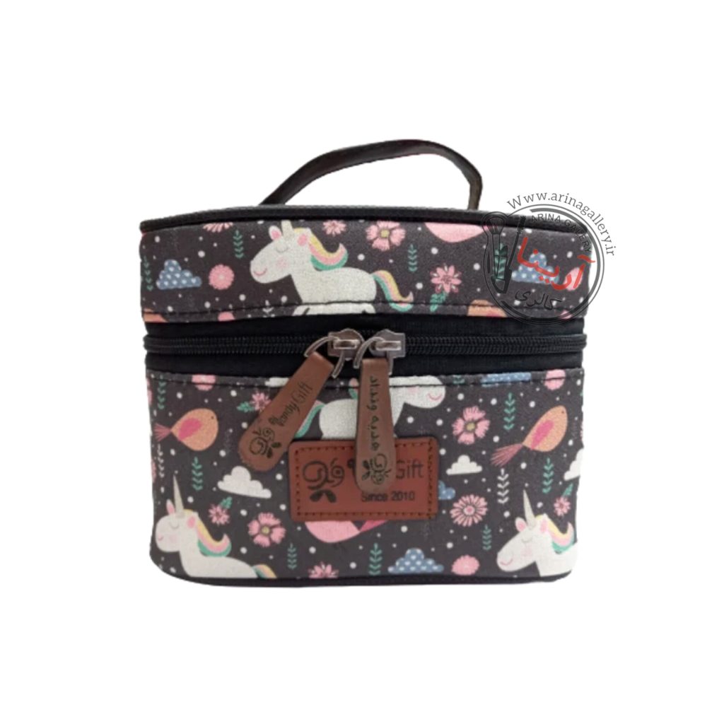 کیف لوازم آرایشی صندوقی وندی طرح یونیکورن