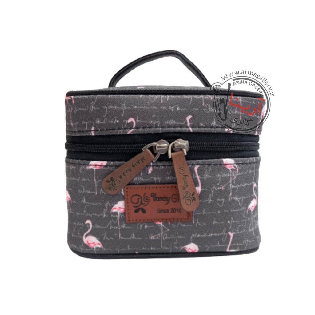 کیف لوازم آرایشی صندوقی وندی طرح فلامینگو