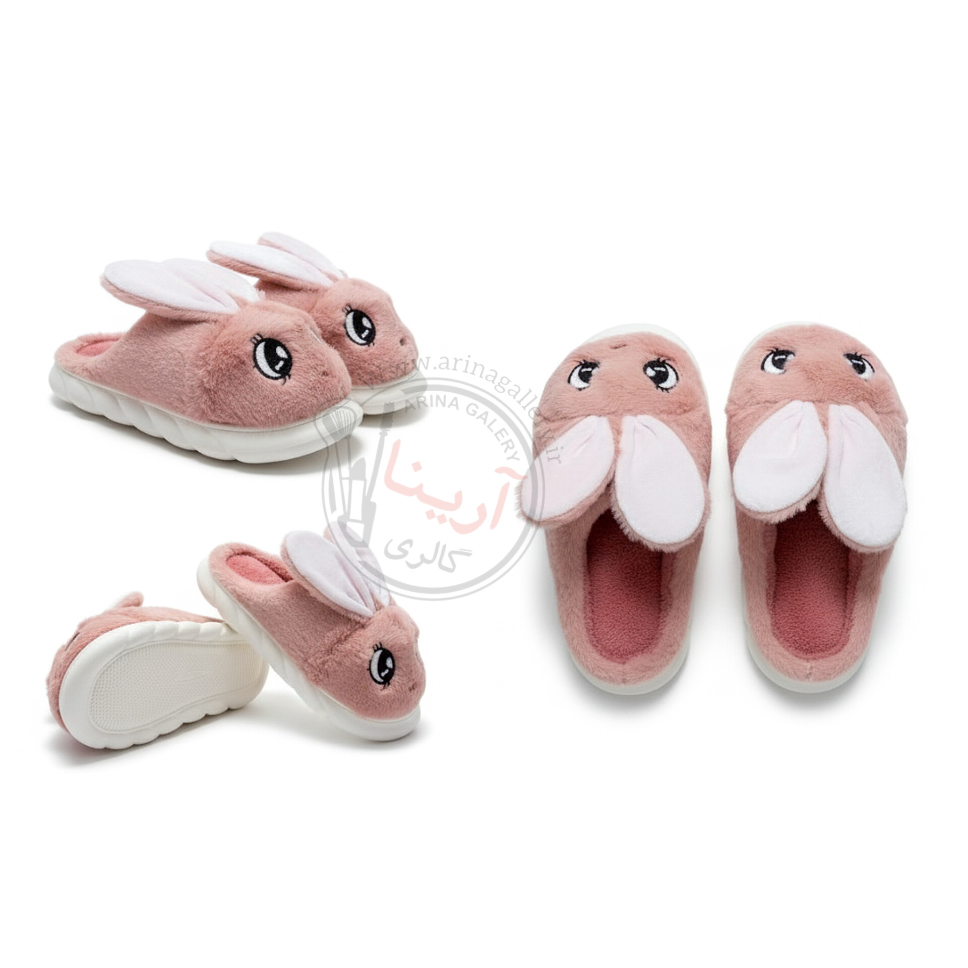 اسلیپر (دمپایی روفرشی) پولیشی خرگوش صورتی