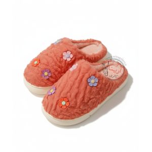 اسلیپر (دمپایی روفرشی) پولیشی گلدار نارنجی