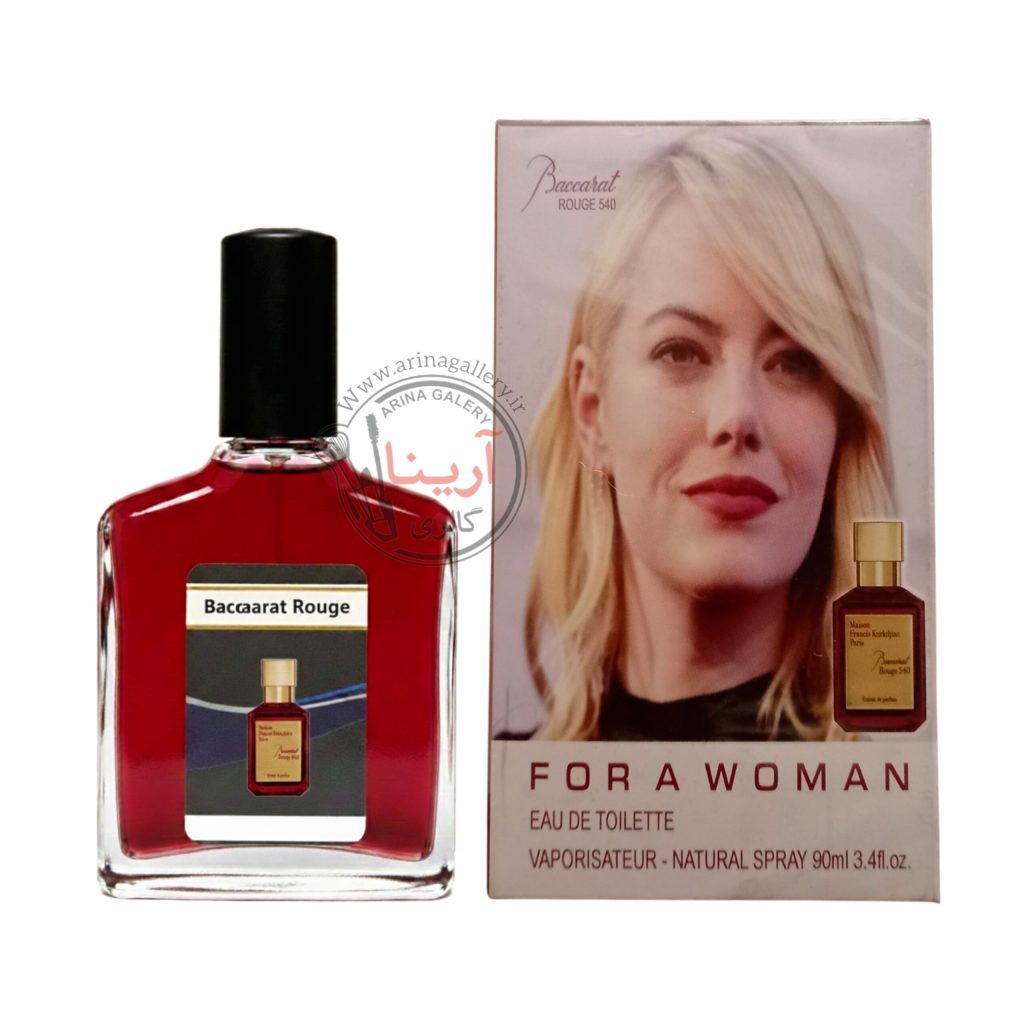 ادکلن کادویی 100 میل با نوشته و بارکد ساخت فرانسه رایحه باکارات رژ 540