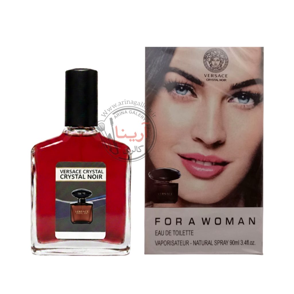 ادکلن زنانه 100 میل با نوشته و بارکد ساخت فرانسه رایحه ورساچه کریستال نویر