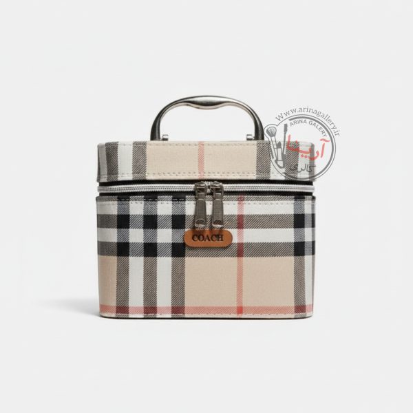 کیف لوازم آرایشی صندوقی هارد طرح باربری BURBERRY