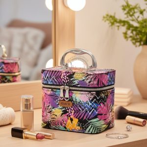 کیف لوازم آرایشی صندوقی هارد طرح هاوایی