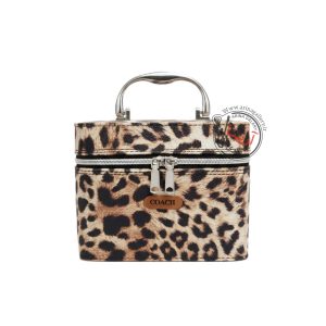 کیف لوازم آرایشی صندوقی هارد طرح پلنگی