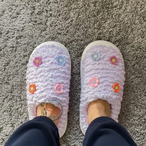 اسلیپر (دمپایی روفرشی) پولیشی گلدار بنفش