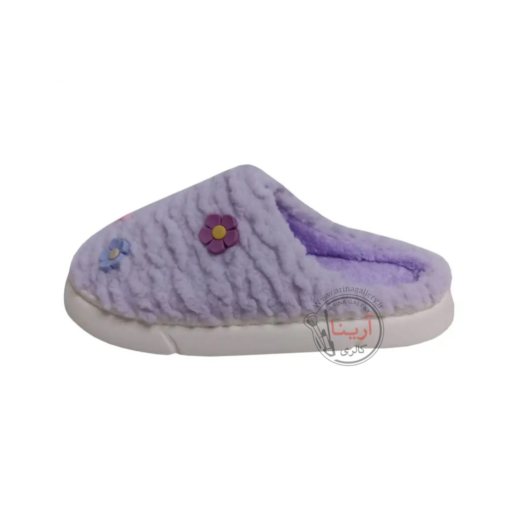 اسلیپر (دمپایی روفرشی) پولیشی گلدار بنفش