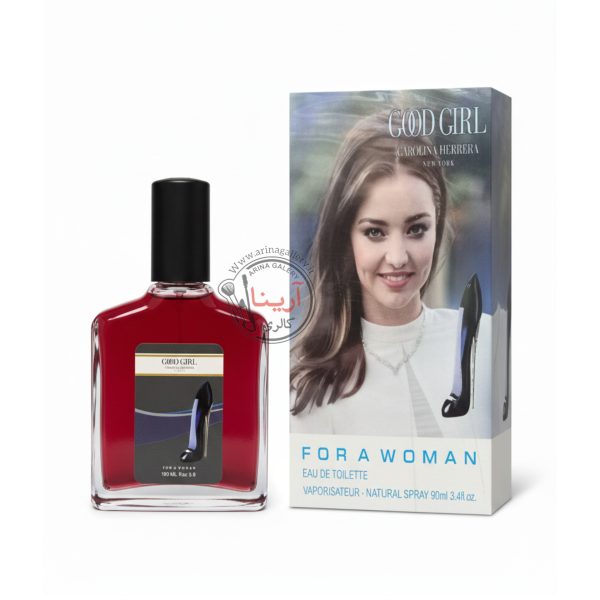 ادکلن زنانه 100 میل با نوشته و بارکد ساخت فرانسه رایحه گودگرل GOOD GIRL