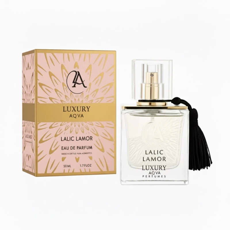 ادکلن زنانه لاکچری آکوا LUXURY AQVA مدل لالیک لامور LALIC LAMOR حجم 50 میلی لیتر
