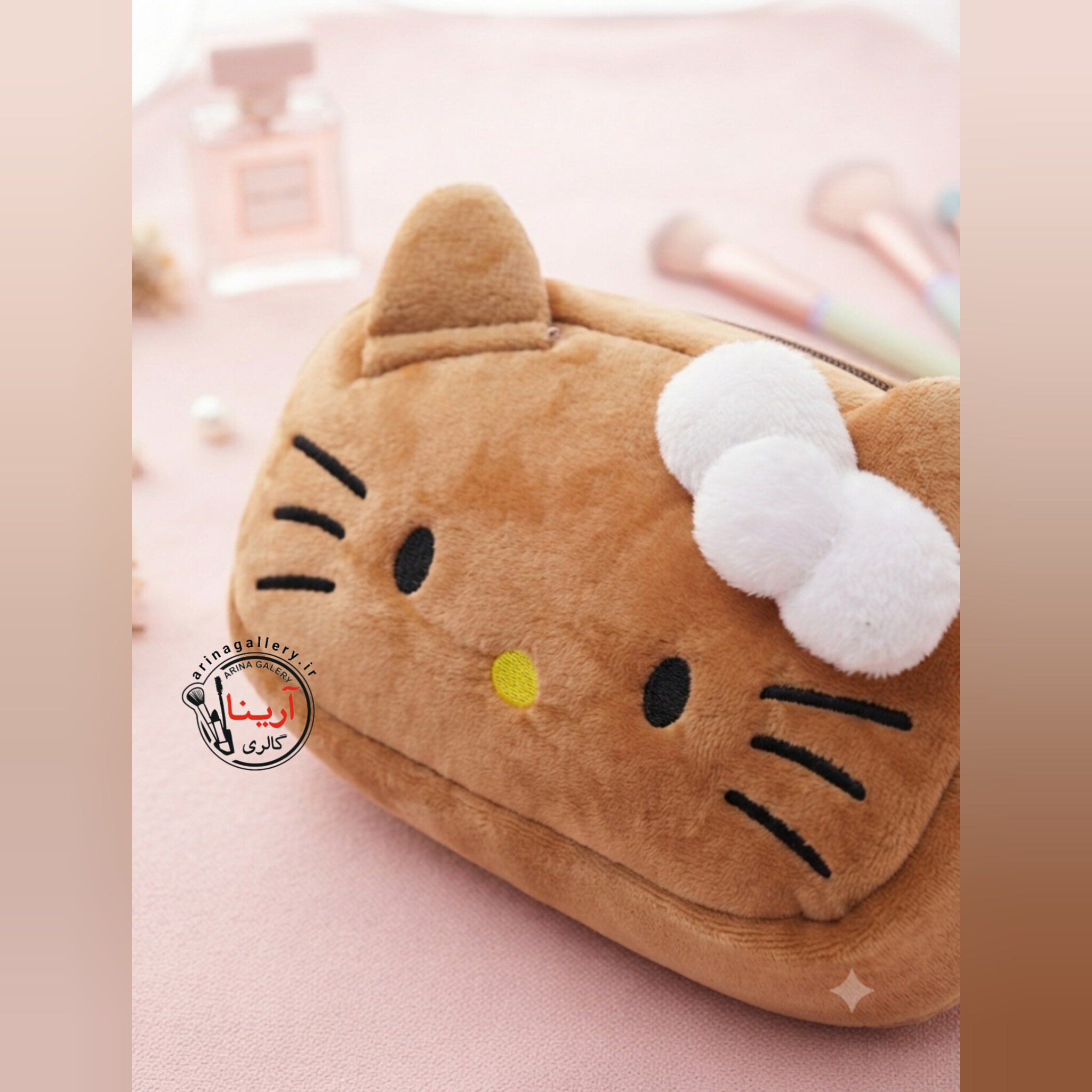 کیف لوازم آرایش فانتزی پولیشی کیتی Kitty