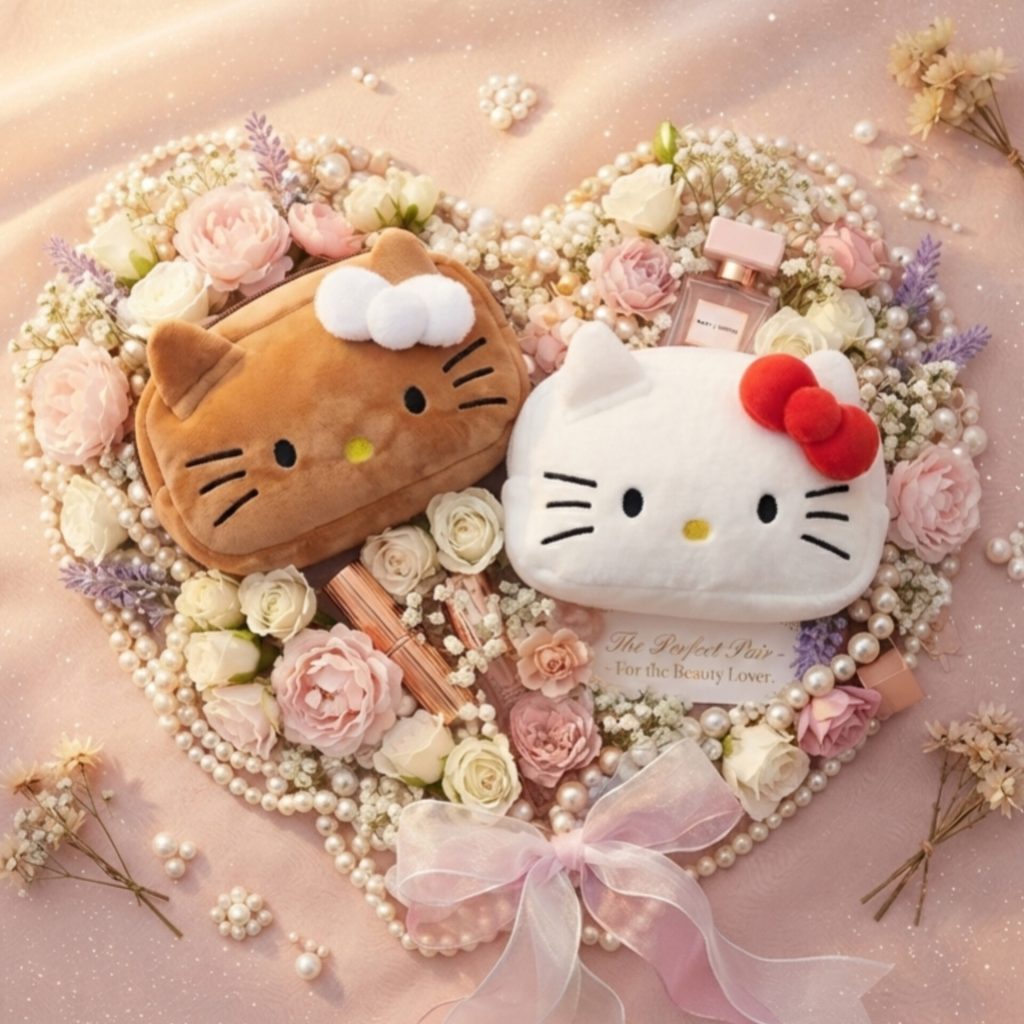 کیف لوازم آرایش فانتزی پولیشی کیتی Kitty