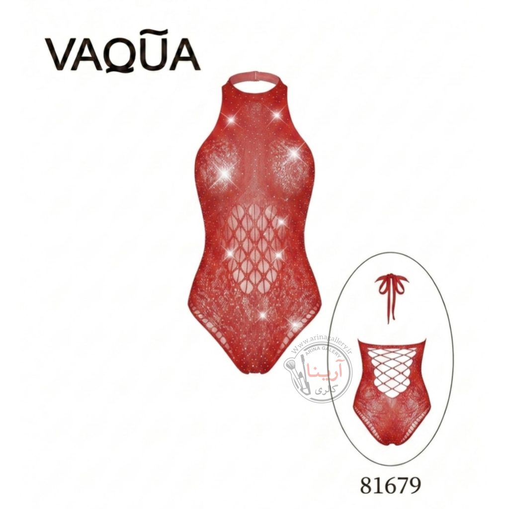 لباس خواب بادی زنانه فانتزی نگین دار برند واکوا VAQUA مدل 81679