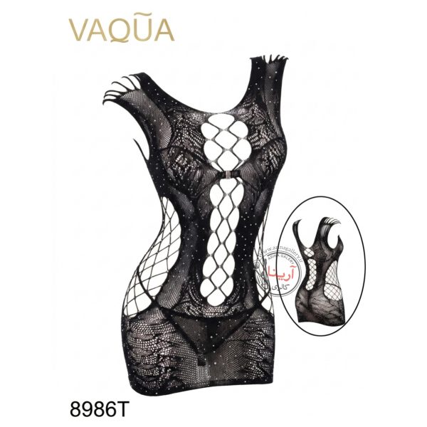 لباس خواب بادی زنانه فانتزی نگین دار برند واکوا VAQUA مدل 8986T