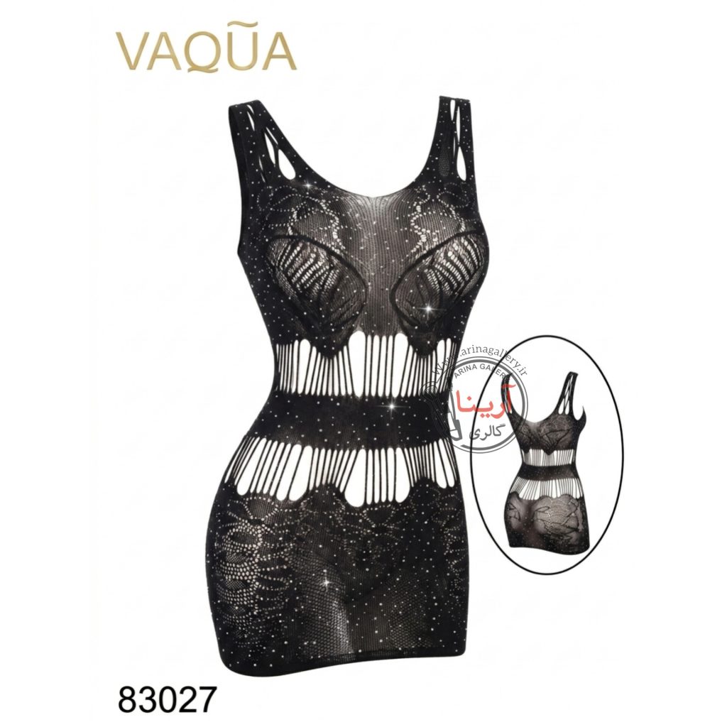 لباس خواب بادی زنانه فانتزی نگین دار برند واکوا VAQUA مدل 83027