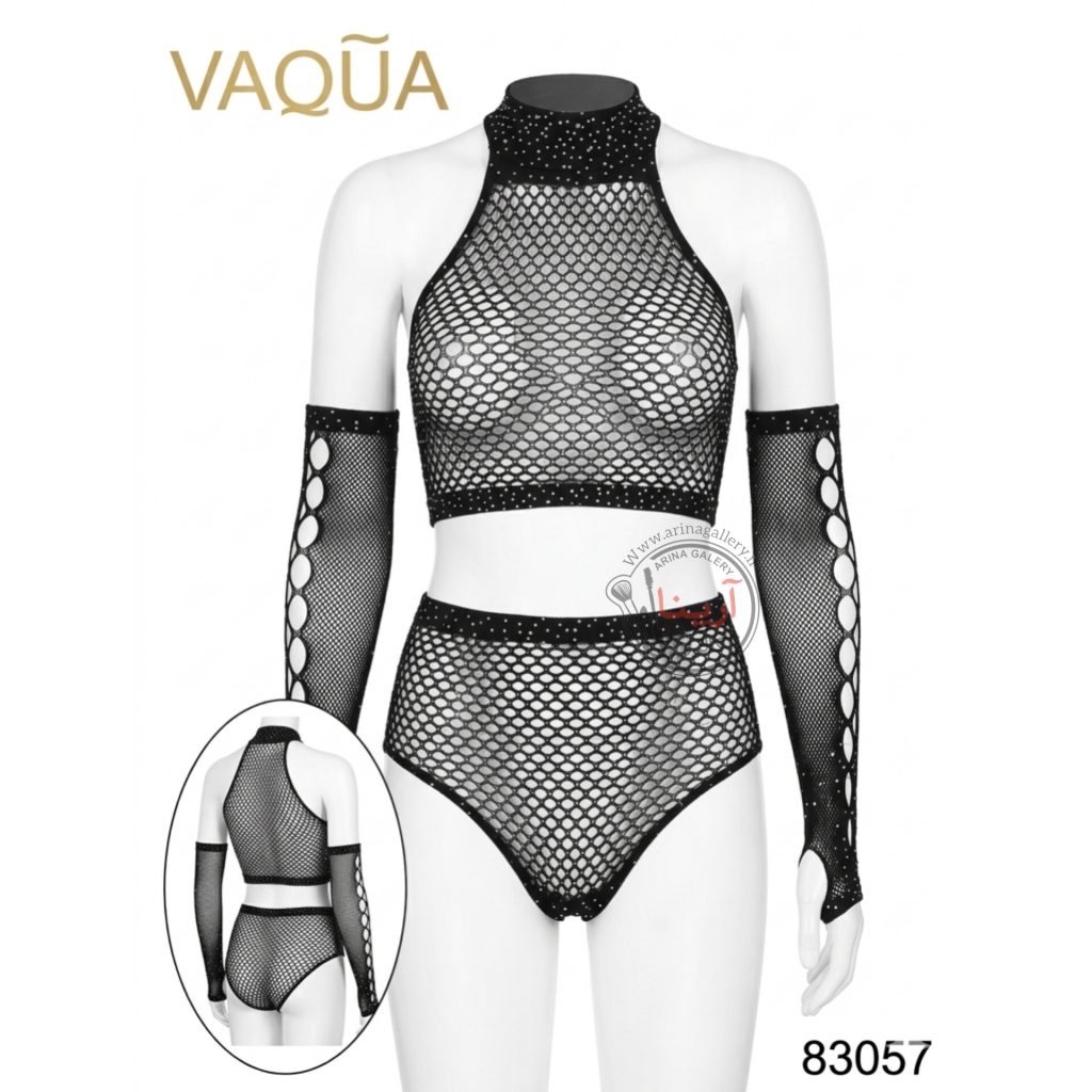 لباس خواب بادی زنانه فانتزی نگین دار برند واکوا VAQUA مدل 83057